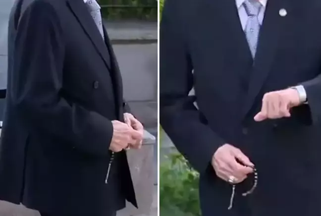 MHP lideri Devlet Bahçeli, Cumhurbaşkanı Erdoğan'ı elinde tespihle bekledi