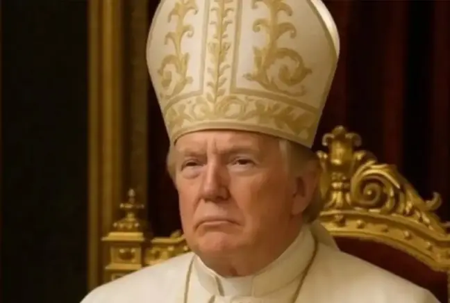 Trump'tan 'Papa' görseli sorusuna yanıt: Bunu yapan ben değilim