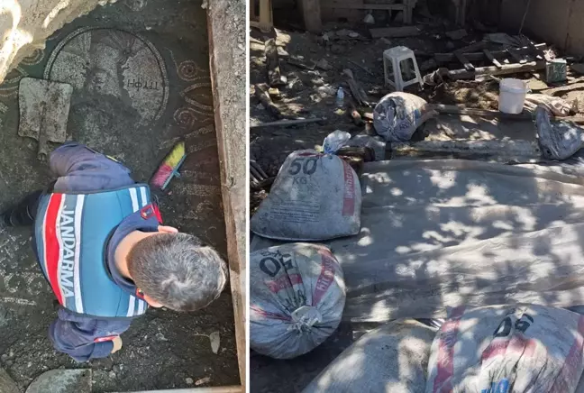 İzinsiz kazıda 2 bin yıllık mozaik buldular, İtalyanlara satma çalışırken yakalandılar