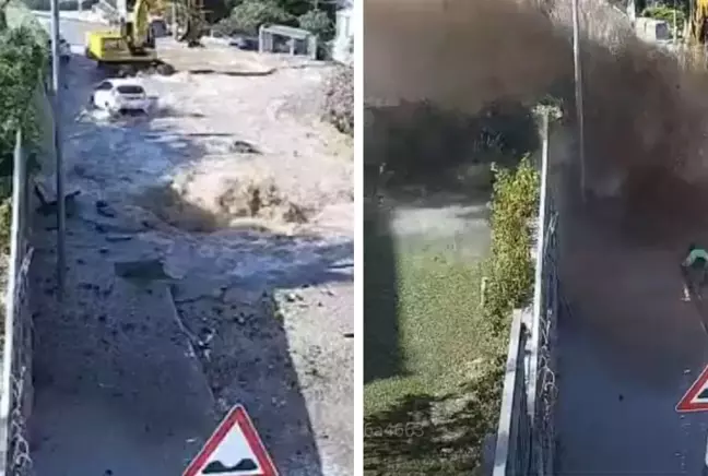 Bodrum'da su borusu patladı! Evleri su bastı, araçlarda hasar oluştu