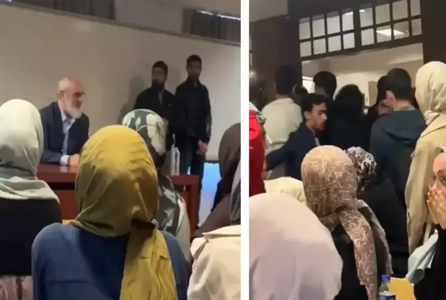 Boğaziçi Üniversitesi'nde Nurettin Yıldız'a yumurtalı saldırı