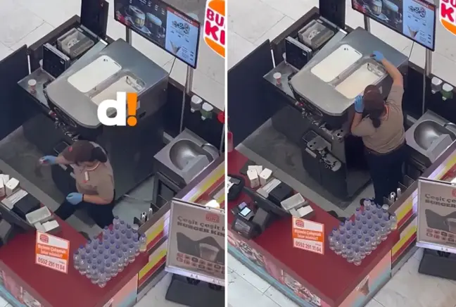 Görüntülendiğinden haberi yoktu! Ünlü markanın şubesinde mide bulandıran hareket