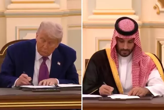 Trump'ın Suudi Arabistan ile tarihi silah anlaşmasını imzaladığı an