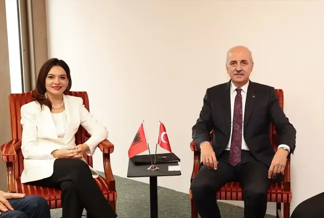 TBMM Başkanı Kurtulmuş, Arnavutluk Meclis Başkanı Spiropali ile görüştü