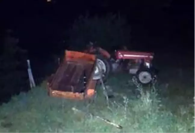 Samsun'da traktör şarampole yuvarlandı: 1 yaralı