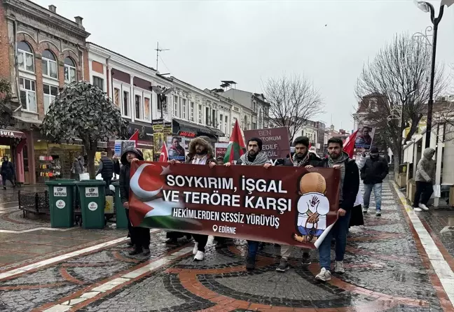 Edirne'de İsrail'in Gazze'ye yönelik saldırıları protesto edildi