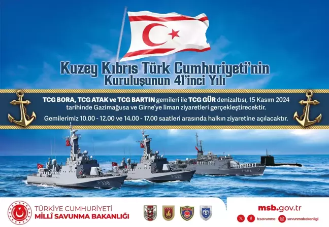 Kuzey Kıbrıs'ın 41. Kuruluş Yıl Dönümü Etkinlikleri İçin Deniz Kuvvetlerinden Ziyaret