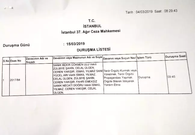 Sözcü Çalışanlarının Fetö Davasının Görülmesine Devam Edildi
