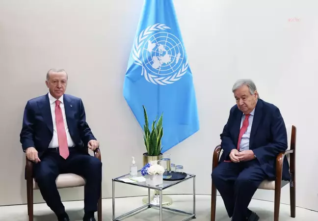 Cumhurbaşkanı Erdoğan, BM Genel Sekreteri Guterres ile Filistin ve Kıbrıs'ı Görüştü