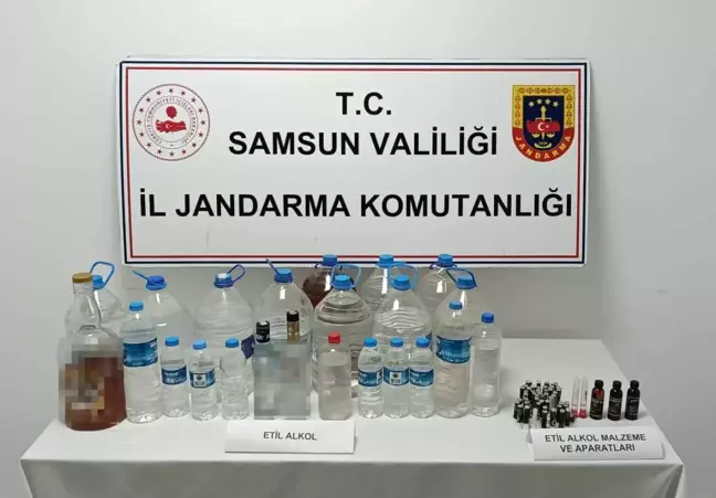 Samsun'da Kaçak Alkol Operasyonu: 55 Litre Etil Alkol Ele Geçirildi