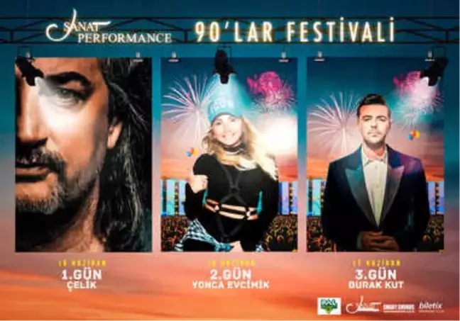 Çelik, Yonca Evcimik Ve Burak Kut 90'Lar Festivalinde Sanat Performance'ta Buluşacak.