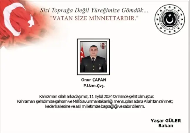 Onur Çapan kimdir? Şehit Piyade Uzman Çavuş Onur Çapan kaç yaşında, nereli?