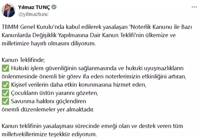 Noterlik Kanunu'nda Önemli Düzenlemeler Yapıldı