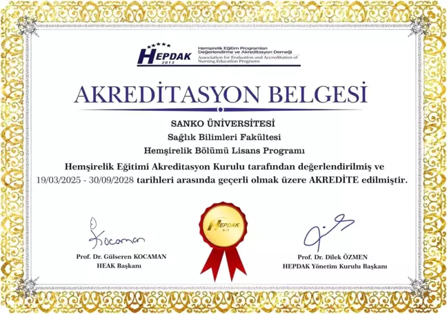 SANKO Üniversitesi Hemşirelik Programı Üç Yıl Daha Akredite Edildi