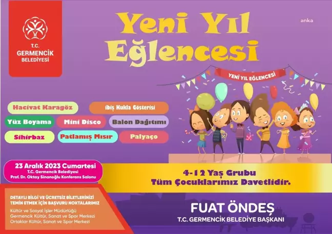 Germencik Belediyesi Çocuklara Yeni Yıl Eğlencesi Düzenliyor