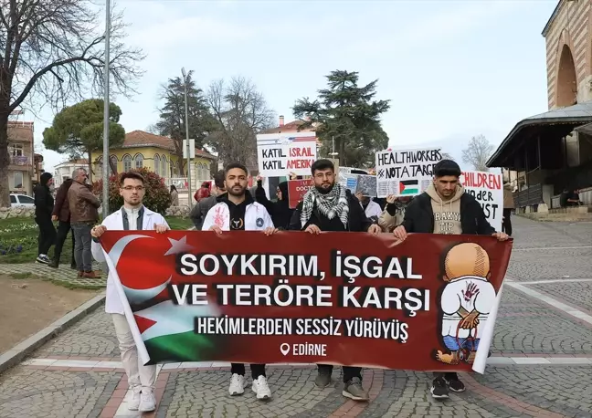 Edirne'de Öğrenciler İsrail'in Gazze'ye Yönelik Saldırılarına Tepki Gösterdi