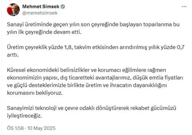Sanayi Üretiminde Toparlanma Devam Ediyor
