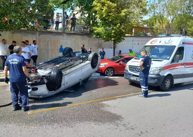 Manisa'da Alkollü Sürücü Takla Attı