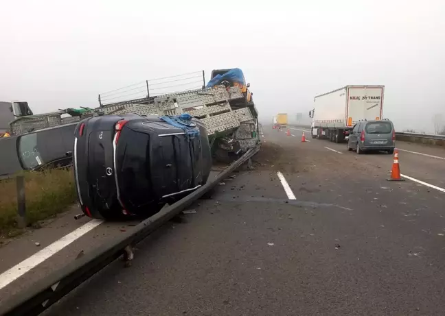 Bolu'da Devrilen TIR'daki Cipler Hasar Gördü