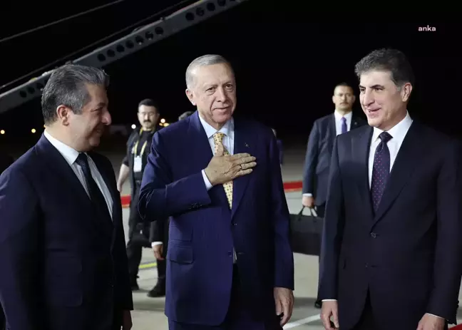 Cumhurbaşkanı Erdoğan, Irak Kürt Bölgesel Yönetimi'nde karşılandı