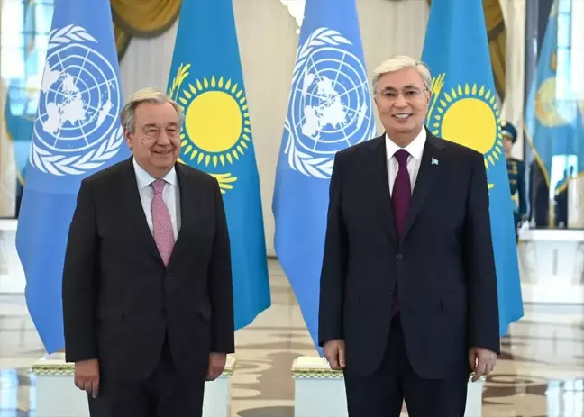 Kazakistan Cumhurbaşkanı Kasım Cömert Tokayev, BM Genel Sekreteri Antonio Guterres ile bir araya geldi