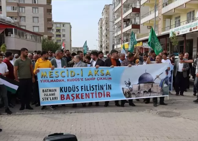 Kozluk'ta İsrail'in Gazze'ye saldırıları protesto edildi