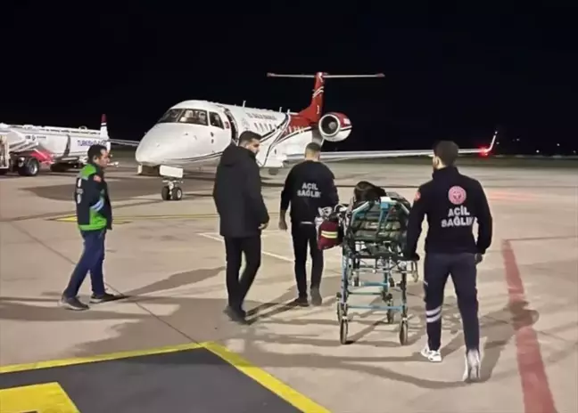 Kalp rahatsızlığı olan kadın ambulans uçakla Ankara'ya nakledildi