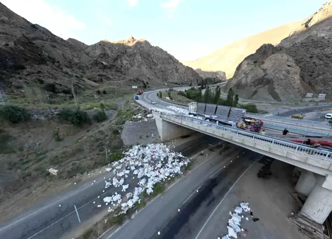 Erzurum'da freni patlayan tırın devrilmesi sonucu 1 kişi hayatını kaybetti