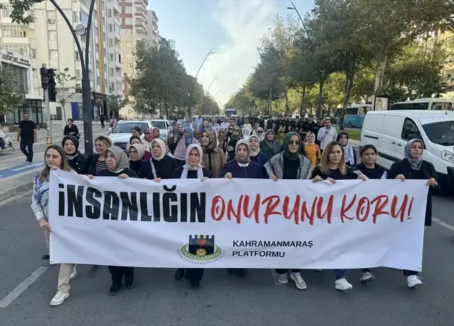 Kahramanmaraş'ta Filistin İçin Yürüyüş Düzenlendi