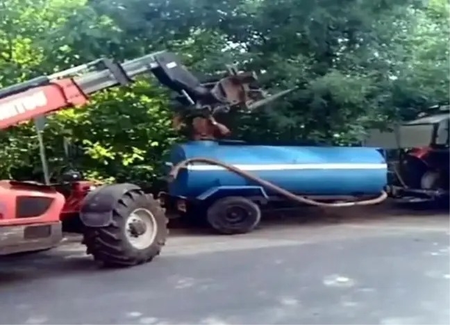 Bartın'da Bir Kişi Su Tankerine Sıkıştı