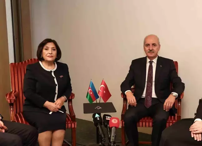 TBMM Başkanı Kurtulmuş, Azerbaycan Milli Meclis Başkanı Gafarova ile Görüştü