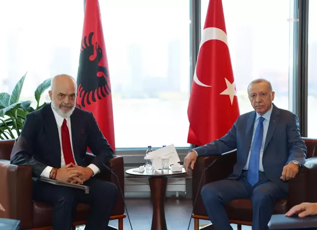 Cumhurbaşkanı Erdoğan, New York'ta Arnavutluk Başbakanı Edi Rama'yı kabul etti