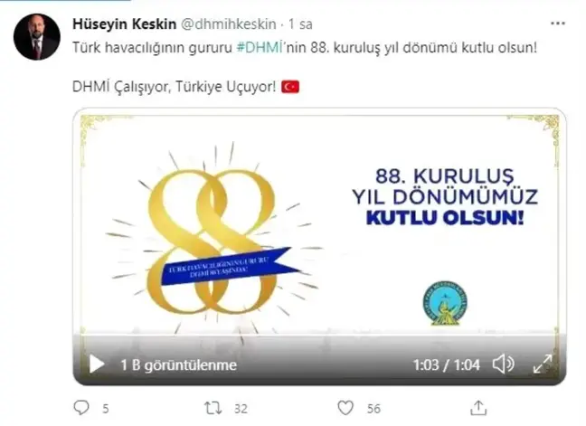 DHMİ, 88. yaşını kutluyor