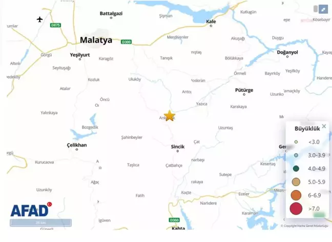 Malatya Pütürge'de 4.1 Büyüklüğünde Deprem Oldu