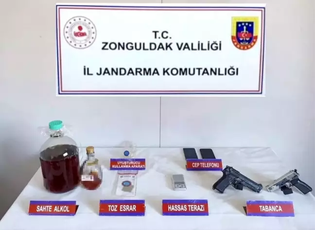 Zonguldak'ta Jandarma Operasyonu: 5 Adreste Uyuşturucu ve Silah Ele Geçirildi