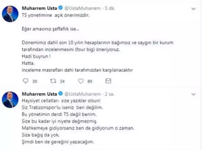 Muharrem Usta'dan Sert Açıklama