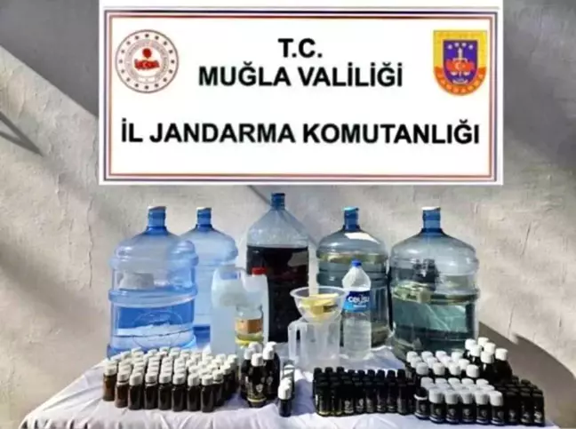 Muğla'da Sahte-Kaçak Alkol Üretimi Yapan Şahsa Operasyon