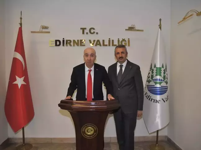 Cumhurbaşkanı Başdanışmanı 15 Temmuz gazisi Turgut Aslan Edirne Valisi Yunus Sezer'e ziyarette bulundu