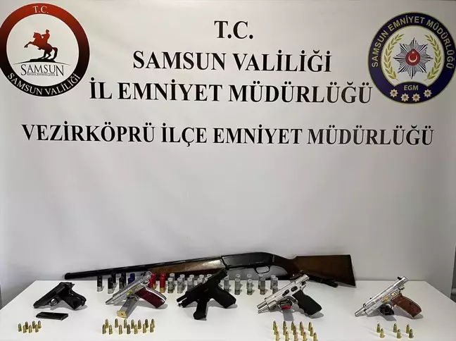 Samsun'un Vezirköprü ilçesinde 6 ruhsatsız silah ele geçirildi