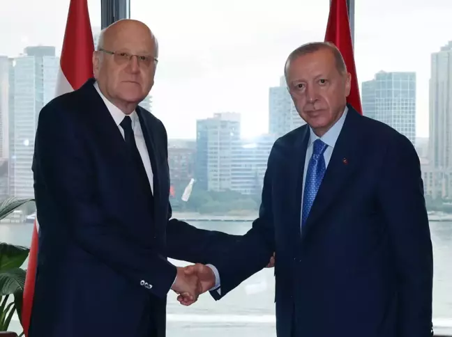 Cumhurbaşkanı Erdoğan, Lübnan Başbakanı Mikati ile New York'ta Görüştü