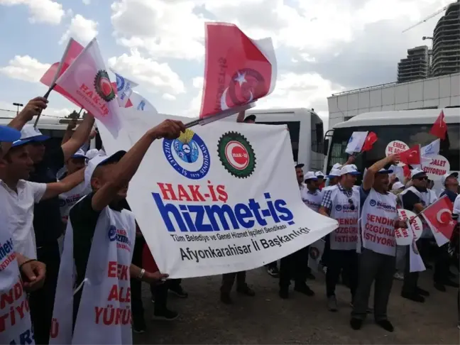 Hizmet-İş Afyon İl Başkanlığından 'Emek ve Adalet Yürüyüşü'ne destek