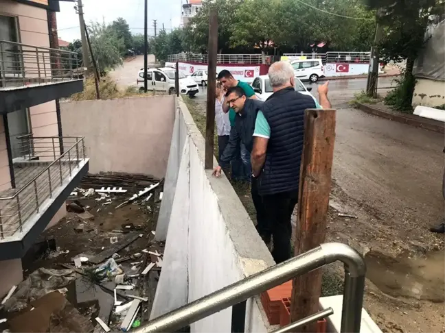 Çan'da şiddetli yağış sonrası Öz de çalışmalara katıldı