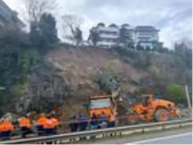 Samsun-Ordu karayolunda heyelan: 2 yaralı (5)