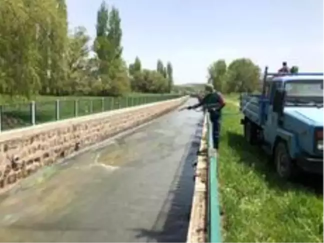Bünyan'da dereler temizlenerek ilaçlanıyor