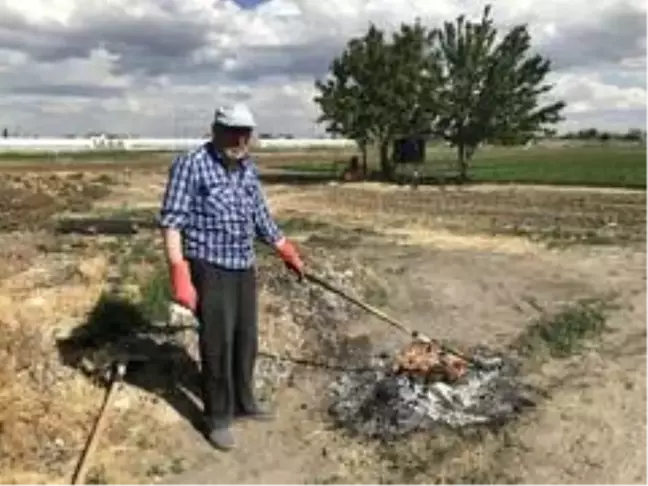Konya'da 65 yaş üzeri vatandaşlar vaktini bahçesinde değerlendiriyor