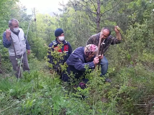 Son dakika haber! Donmak üzere iken jandarmanın bulduğu kadın, sırtta taşınarak ormandan çıkartıldı