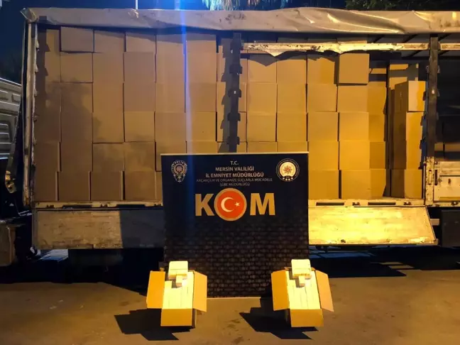 Mersin'de 11 milyon adet gümrük kaçağı makaron ele geçirildi