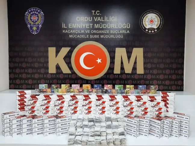 Ordu'da iş yerinin deposunda 7 milyon 900 boş makaron ele geçirildi