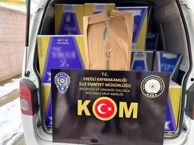 Konya'da 430 bin adet gümrük kaçağı makaron ele geçirildi