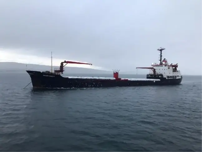 Çanakkale Boğazı'nda makine arızası yapan gemi demirlendi